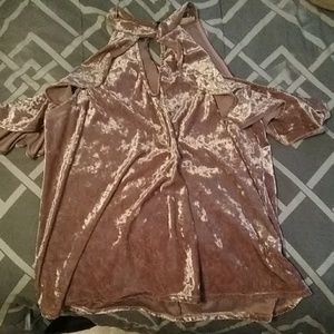 Pink Velvet Formal Blouse.